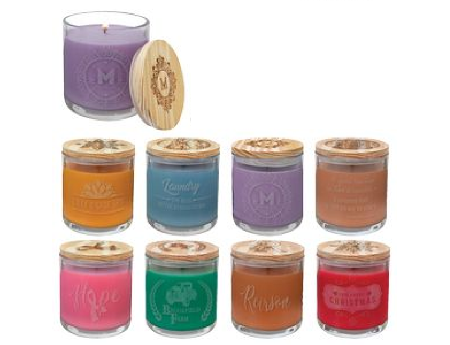 14 oz. Soy Candle in a Glass Container with Wood Lid